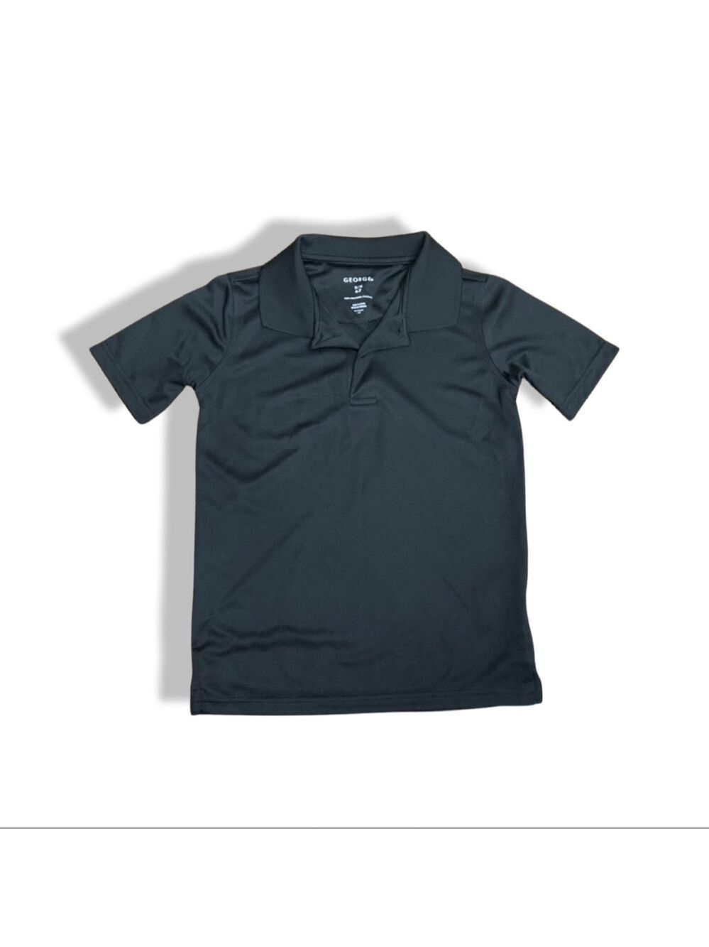 Boy’s George Black Short Sleeve Collared Shirt, Buttons